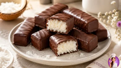 Barra de Prestígio Caseiro com recheio de coco e cobertura de chocolate