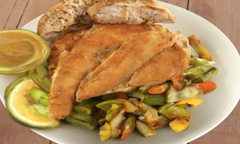 Isca de Frango com Legumes