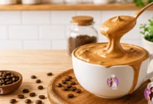 Café cremoso caseiro servido em xícara