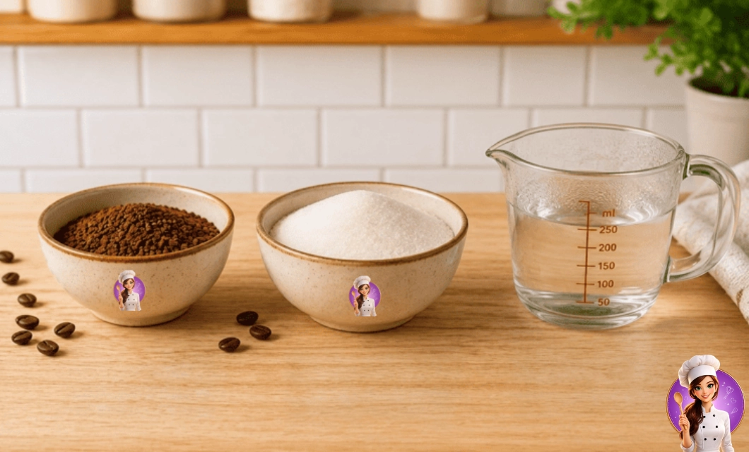 Ingredientes para preparar café cremoso
