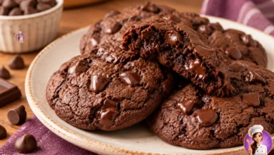 Cookie de chocolate com gotas de chocolate e centro macio
