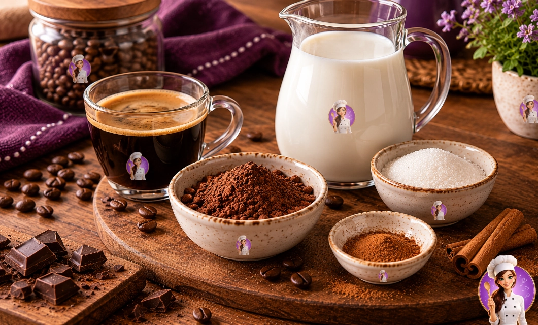 Ingredientes para cappuccino caseiro cremoso