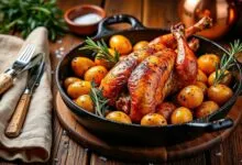 Frango Assado com Batatas e Alecrim
